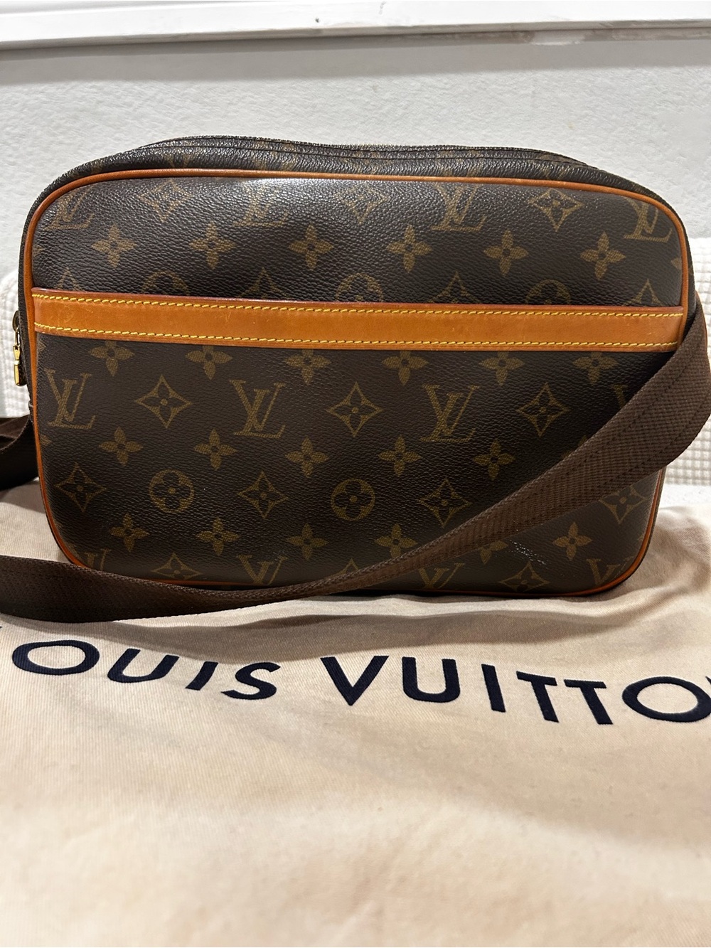 Louis Vuitton Monogram Brown and Tan Crossbody Bag